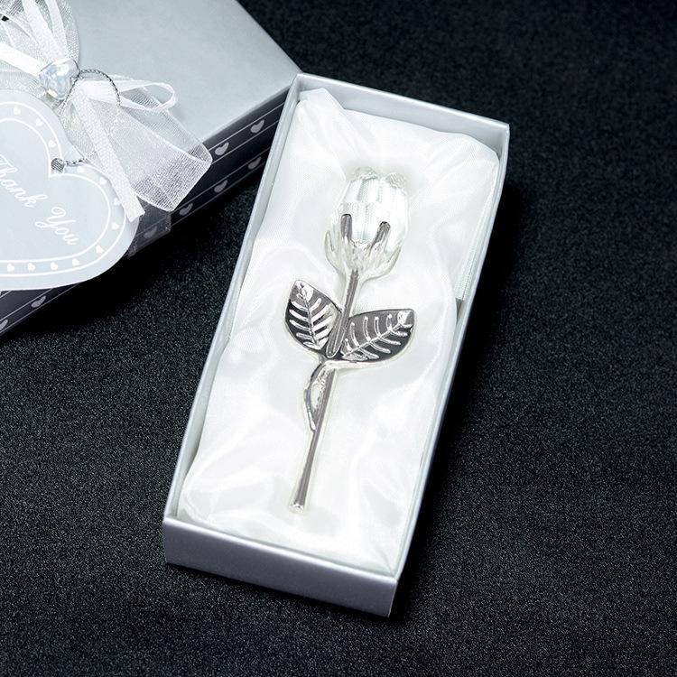 9 Colors Crystal Glass Rose Flower Figurines Craft Valentine's Day Favors X'mas Lovers' Gift Souvenir Home Wedding Decoration