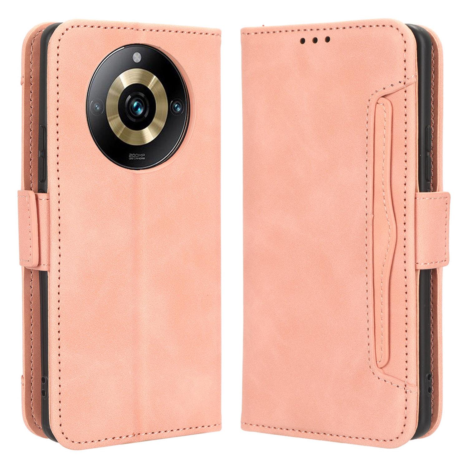 

Для Realme 11 Pro 5G/11 Pro+ 5G Чехол для телефона Кошелек Множество слотов для карт PU кожа Подставка Чехол для телефона Pink