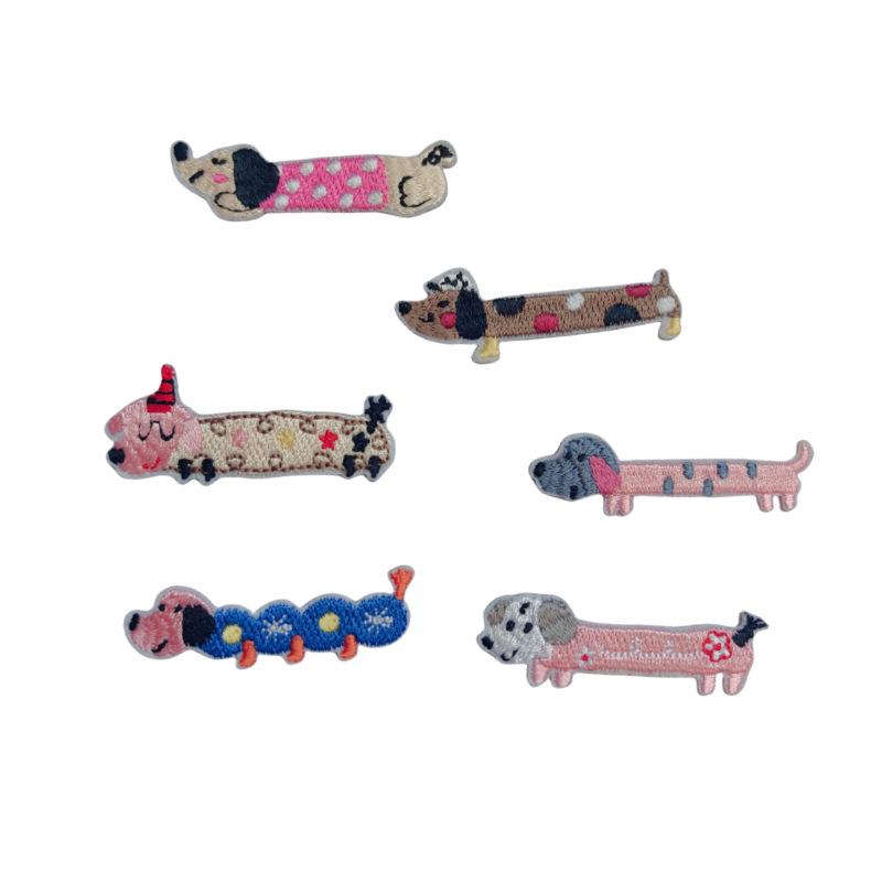 Adorable Cartoon Dachshund Iron-On Embroidery Patch for DIY Clothing Decoration