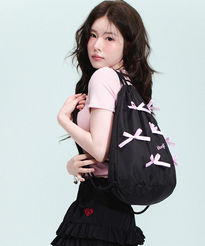 Cnvs Betty Boop Ribbon Nylon Gym Sack_Black