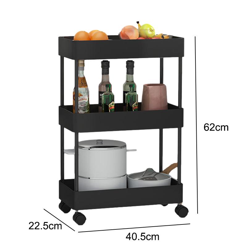 2/3/4 Layer Narrow Gap Storage Rack Shelves Organizer Open High Capacity Save Space Mobile Shelving for Kitchen Bathroom