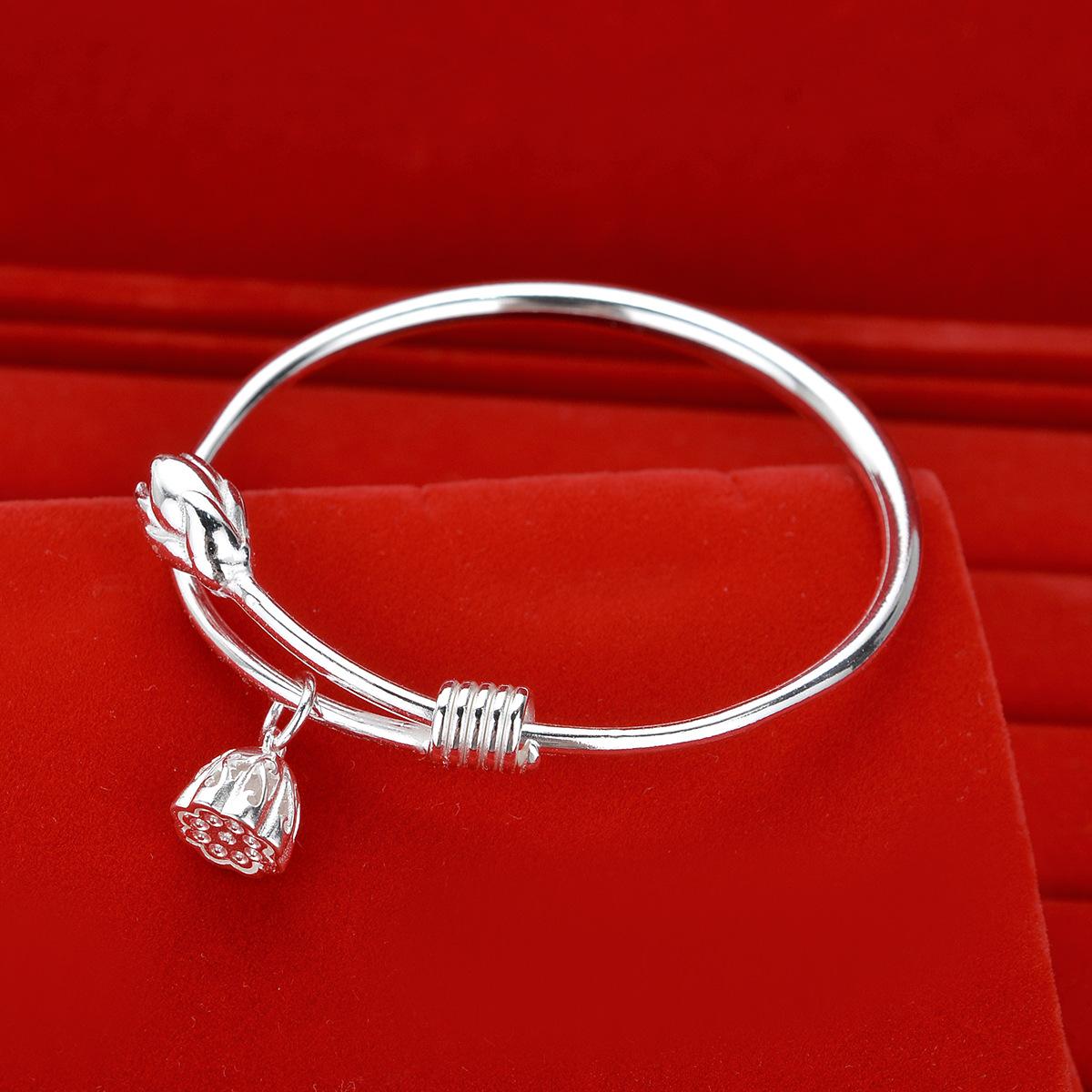 

Простой и персонализированный браслет с корнем лотоса, женский круглый браслет с корнем лотоса, пуш-пул, подарок на день рождения, ювелирные изделия Adjustable size