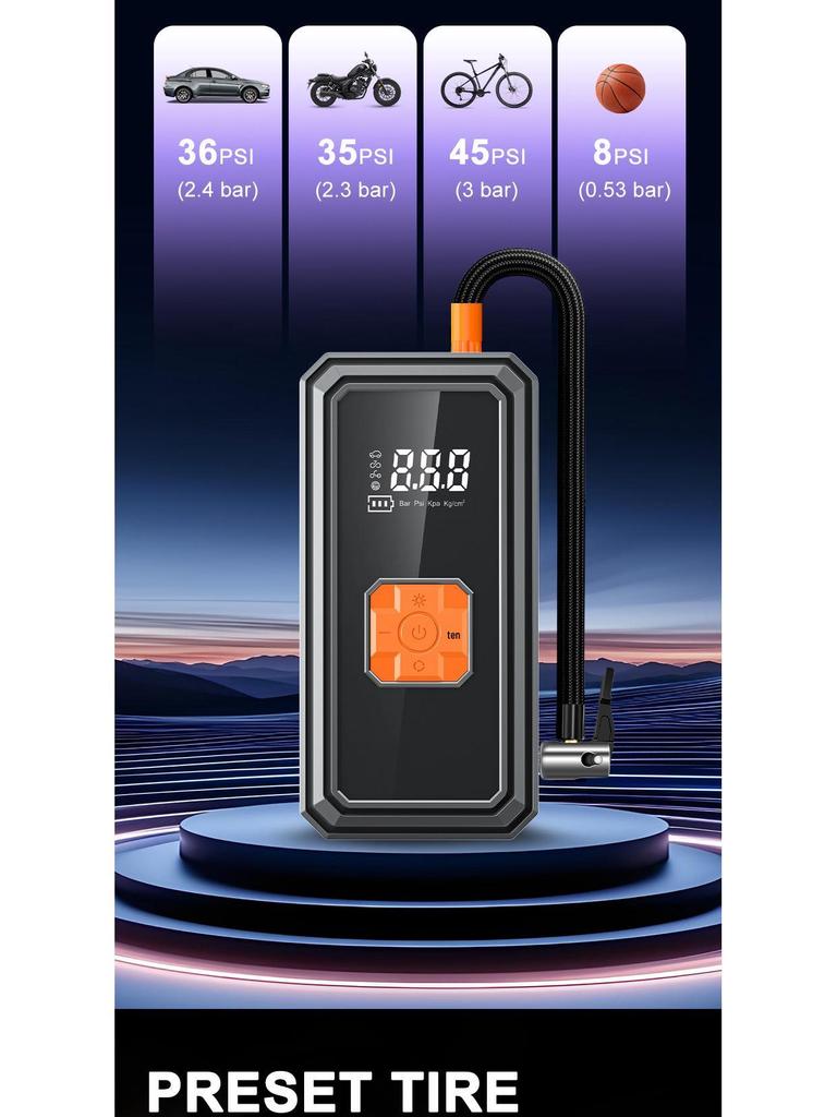 Wireless Electric Portable Tire Inflator for Cars
