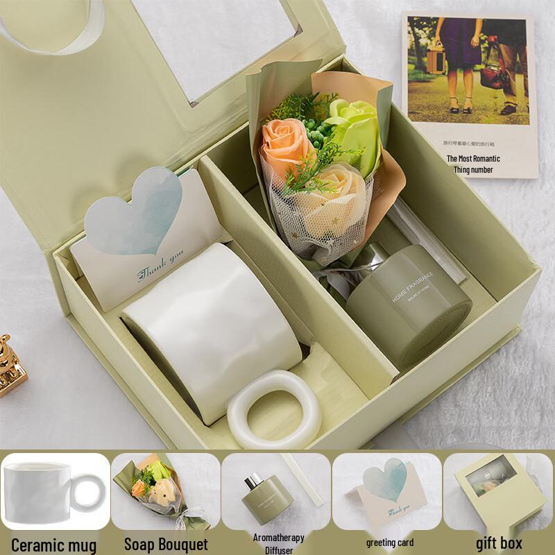 Ceramic Ring Handle Mug Gift Set