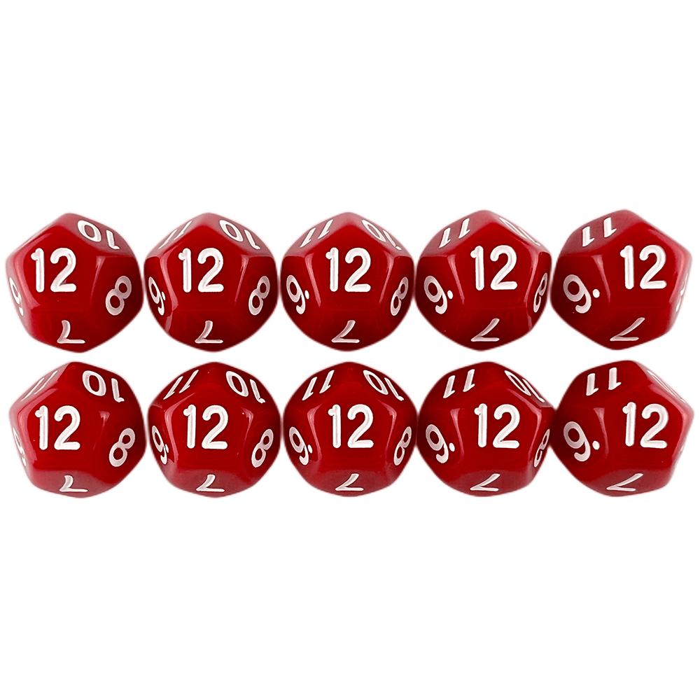 Multi-sided Dice 177mm TRPG DND Digital Dice Game Collection 12 Sided 10 Pieces for Board Games