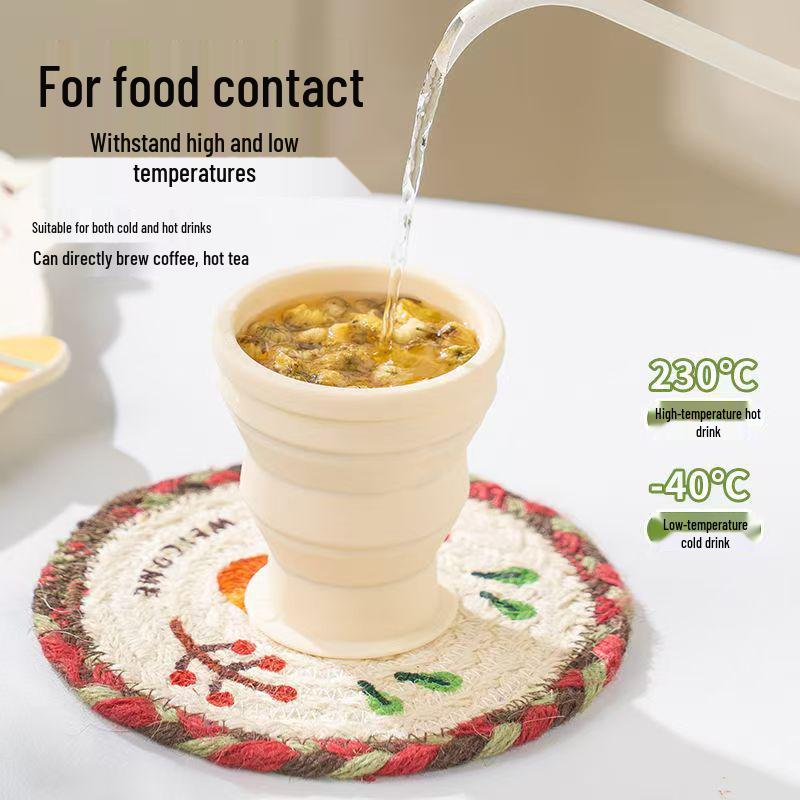 Collapsible Food-Grade Travel Cup: Outdoor Tea, Camping, Cold Drinks & Portable Mouthwash Cup.