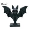 Indoor Party Ornament 3D Printed Bat Figurine, Gothic Black Sculpture, Spooky Dark Aesthetic Home Furnishings Tabletop for Halloween Shelf Desk