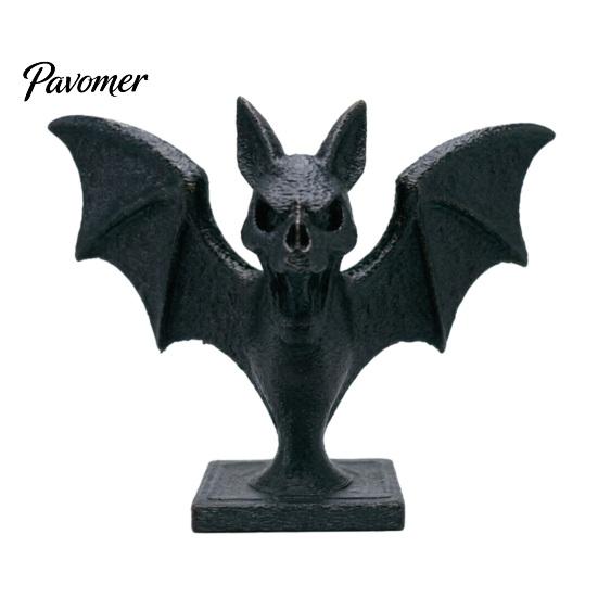Indoor Party Ornament 3D Printed Bat Figurine, Gothic Black Sculpture, Spooky Dark Aesthetic Home Furnishings Tabletop for Halloween Shelf Desk