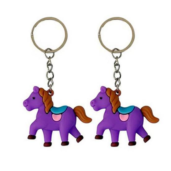 1/2Pcs Keychain Zodiac Horse Design Compact Mini Size Handmade Key Chain Bags Backpacks Wallets Cars Accessories