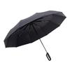 Large custom logo printing automatic ring buckle umbrella folding portable enlarged reinforced hook weather and rain shading