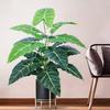 For 60-107cm Artificial Flowers Calla Lily Horseshoe Leaf Turtle Leaf Bobcat Leaf Fake Plant Ornamental Holiday Home Decoration