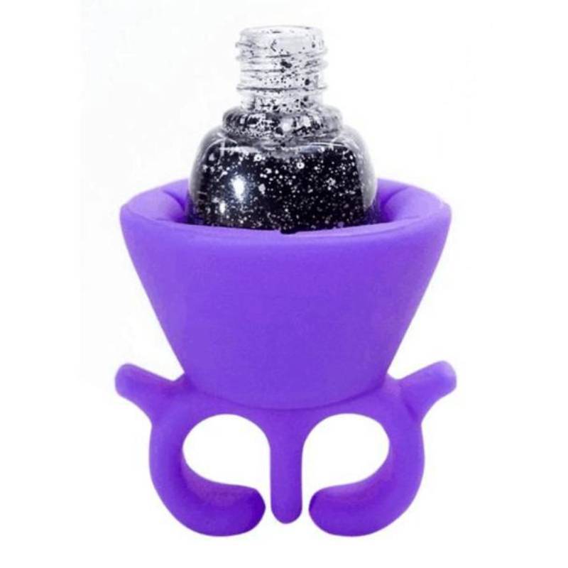 Portable Silicone Nail Polish Container Sleeve With Spillresistant Clamp For Manicurists