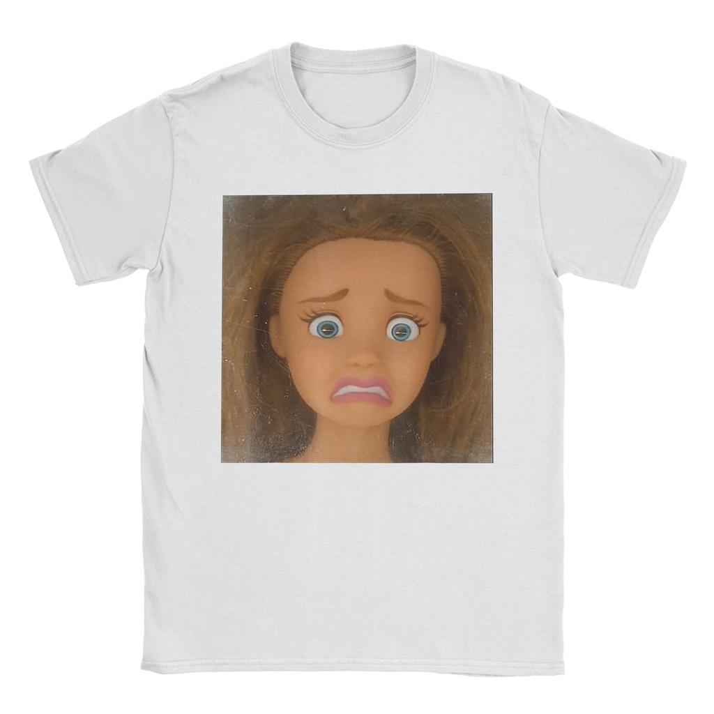 Funny Disgusting Doll Face Meme T Shirt Summer  Cotton TShirts For Men Harajuku Casual Tshirt Short Sleeve Y2K Retro Tees