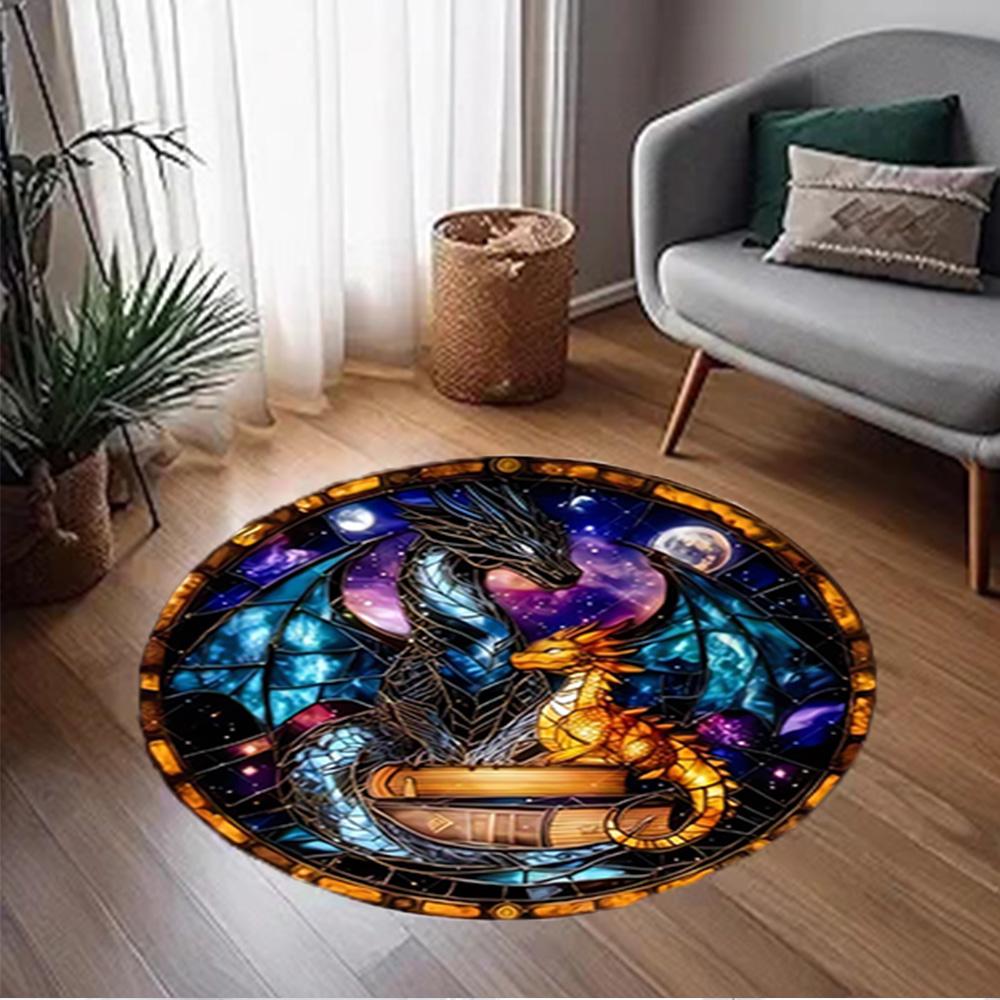 1pc fantasy dragon design rug home carpet non slip office decor gift living room bedroom