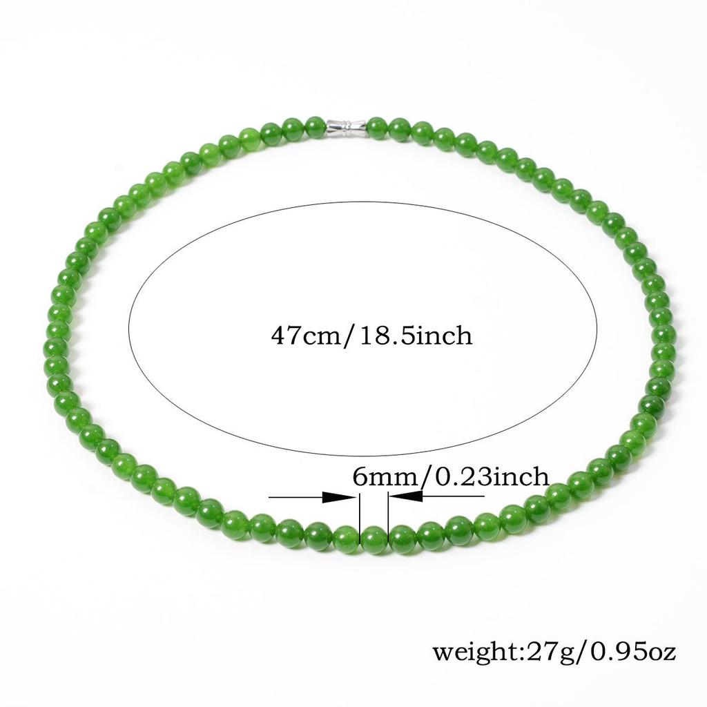 Spinach Green Quartzite and Taiwan Jade Beaded Necklace