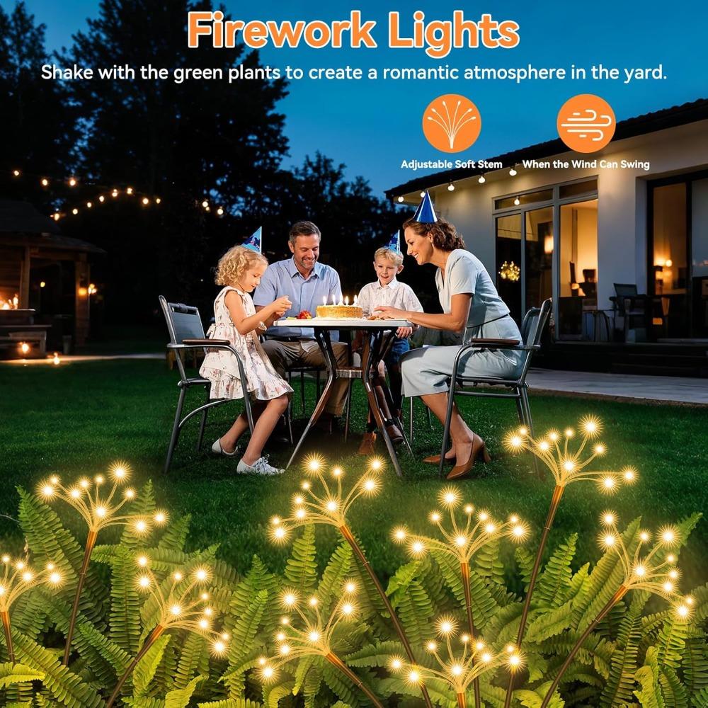 1-4pack Solar Garden Lights Waterproof Solar Swaying Starburst Light Outdoor Lights for Yard Patio Wedding Christmas Decoration