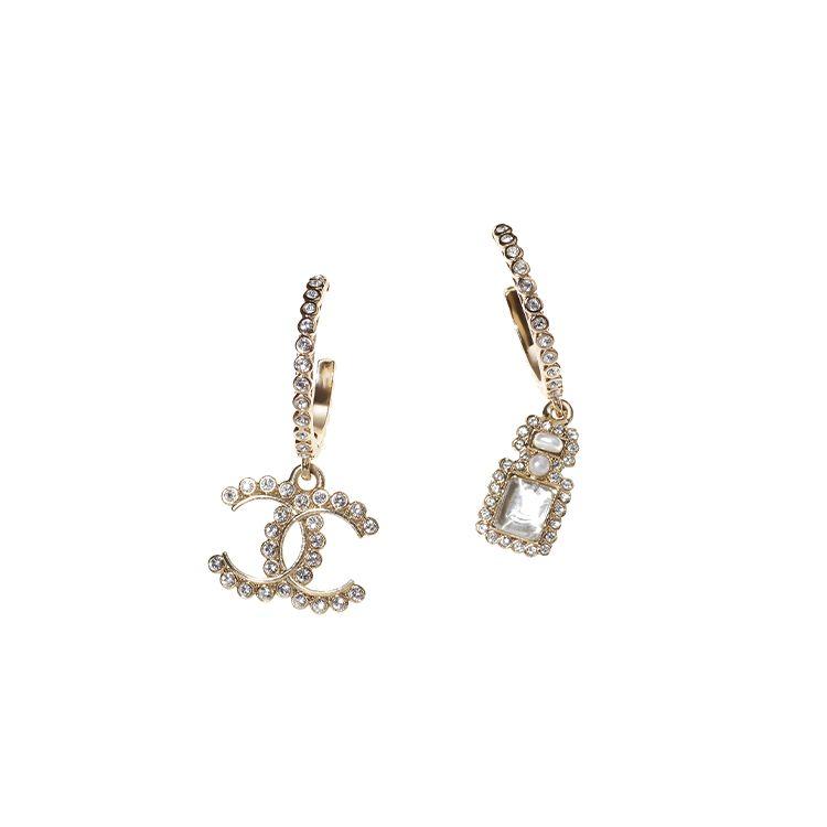 

Chanel Asymmetrical Crystal Large Hoop Earrings Women earrings Gold AB7273-B06942-NF762 Gold,F