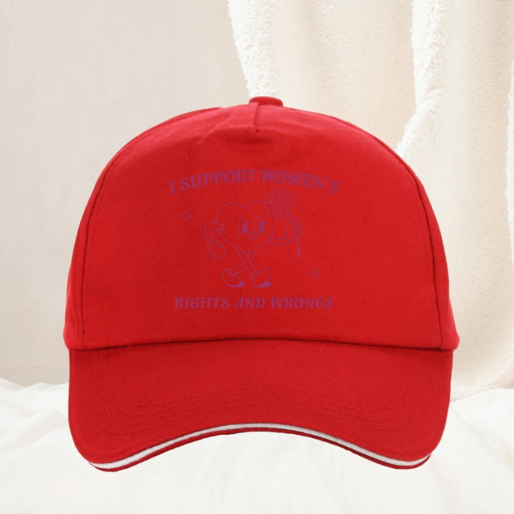 Support Women Rights and Wrongs Funny Meme Baseball Cap Unisex Women Retro Aesthetic Adjustable Sunscreen Hat Adjustable