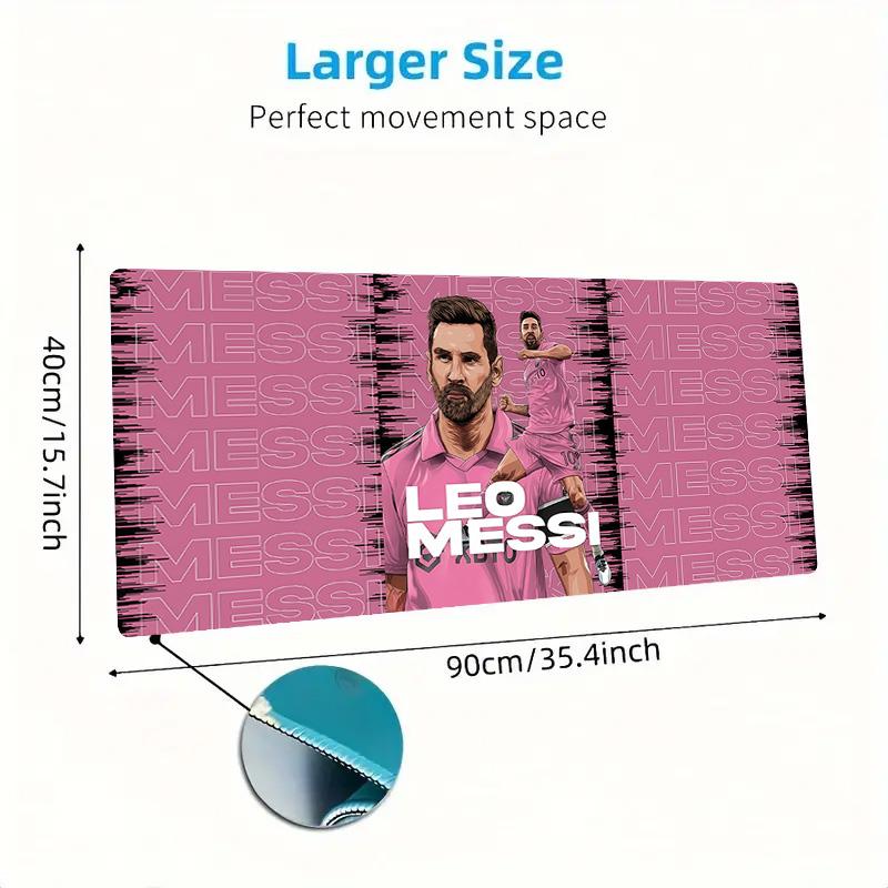 Tappetino Mouse Colore Maglia Rosa Messi Grande Cuscino Tavolo da Gioco Antiscivolo Laptop Tablet Mousepad Grande Tappetino XXL Mini PC Tappetino da Gioco Con Bordo Lock