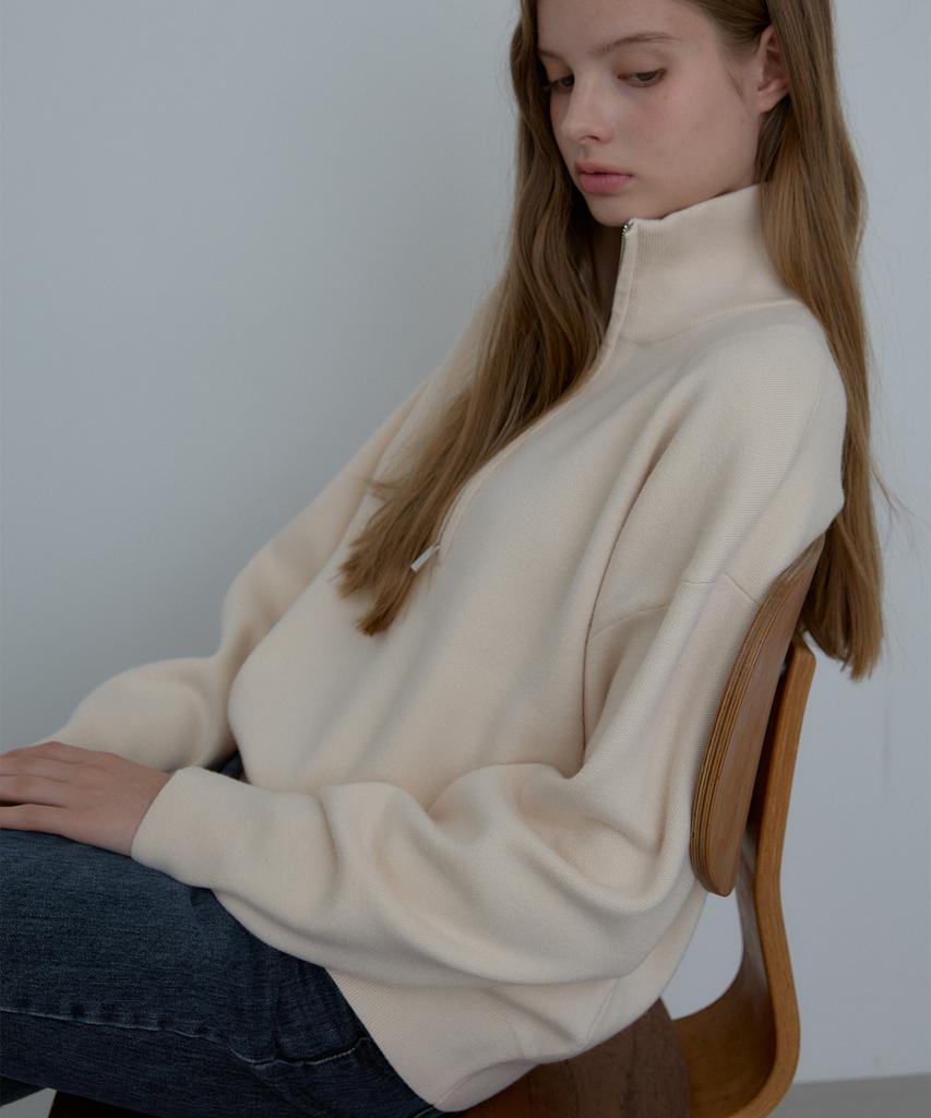 SIKOMA Cmk07 Ivory Half Zip Knit