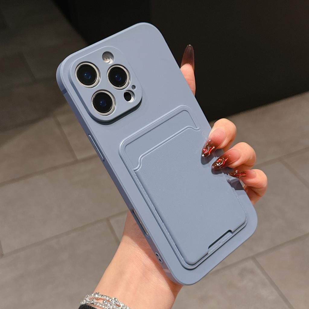 with card holder phone case for iphone 16 13 14 12 11 15 17 pro max soft Silicone cover for iphone x max funda Camera protection