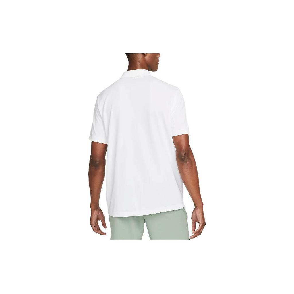 Nike Jednofarebné logo polo s gombíkmi a krátkym rukávom Pánske topy Biela DH0857-100