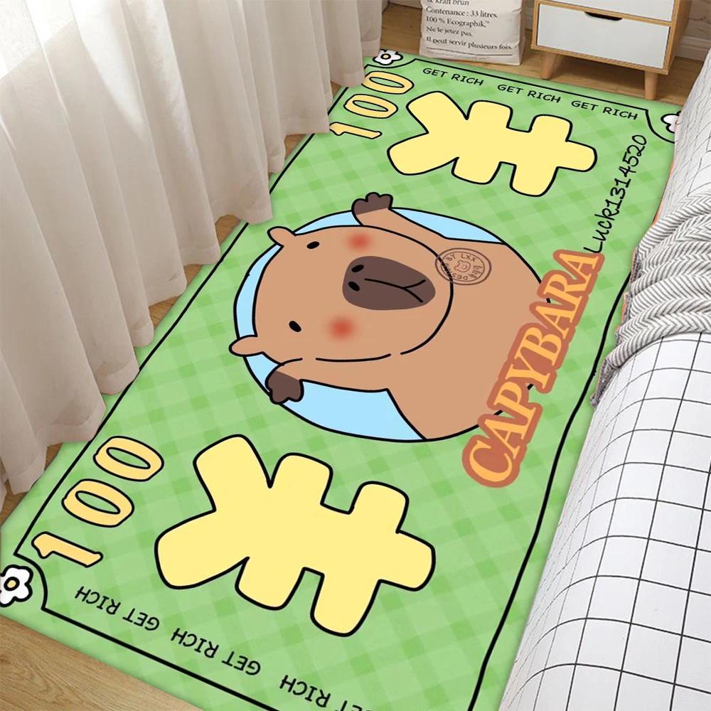 Kawaii Cartoon Capybara Design Carpet NonSlip Rug for Living Room Bedroom Home Decor Area Rug Floor  Mat Sofa Table Mat