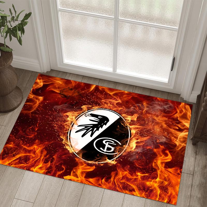 SC Freiburg FC Design Crystal Velvet Carpet Cozy Non?Slip Printed Rug For Bedroom Living Room Entrance