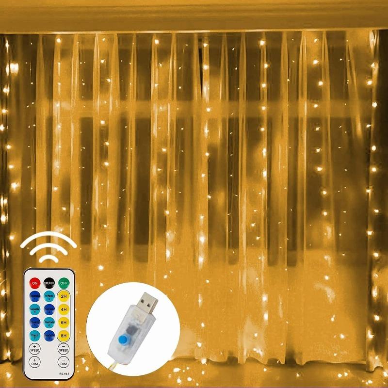 Xiaomi LED Curtain String Lights Christmas Garland Decor Fairy Light 8 Modes USB Remote Control Wedding Holiday Party for Bedroom Home