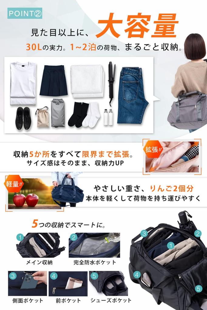 Boston-Tasche als wasserdichte 30L Sport-Reisetasche für Herren und comfox 5-Wege verwendbar (Kann Rucksack) (Große Tasche, Fassungsvermögen, Leichtgewicht) Tasche, Tasche,