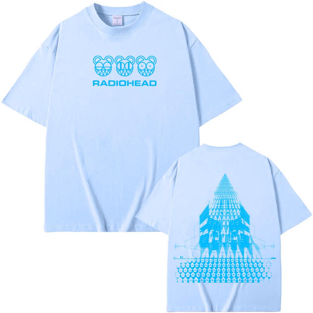 Radiohead band tour T-Shirt New High Quality Album Tee-shirt Sleeve 100%cotton Gothic Tshirt Round Neck Summer Ropa Hombre