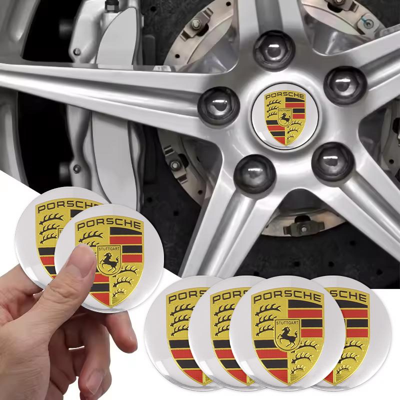blbn4 4pcs 56MM  For Porsche Panamera Macan Boxster Cayman Cayenne 911 718 Car Wheel Center Hub Cap Badge Logo Sticker Accessories