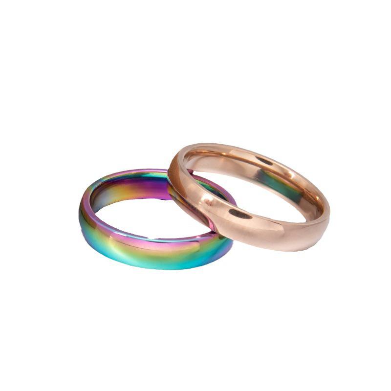 Men’s 4mm Polished Titanium Steel Ring, Mirror Finish, Versatile Casual Style, Stainless Steel Band.