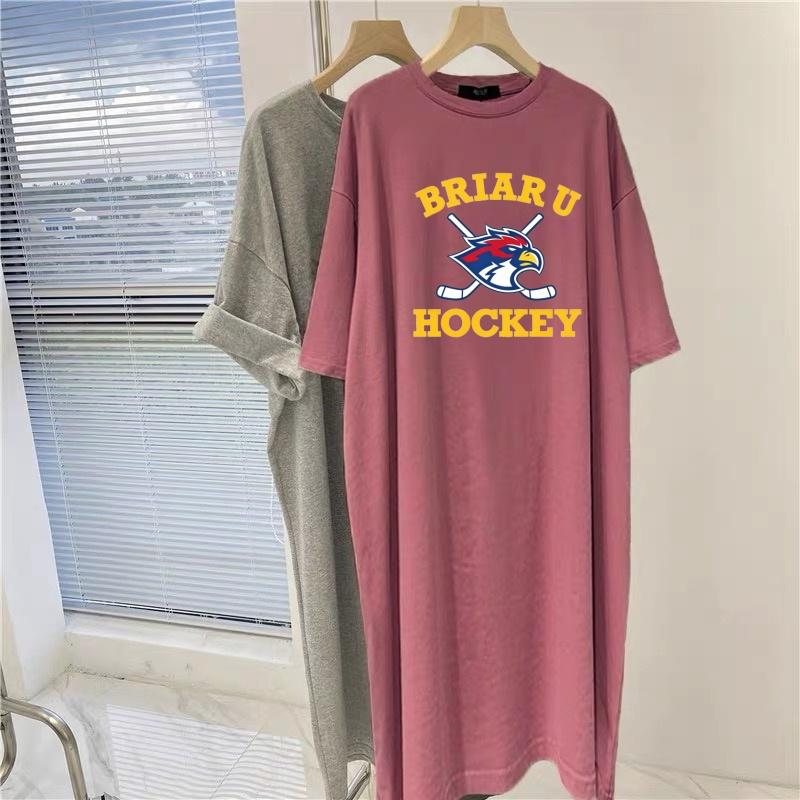 Abito Maglietta Tondo Collo Larga Taglia Larga Fuori dal Campus - Abito Lungo - Camicia da Notte da Donna Stile Rilassato Sopra il Ginocchio