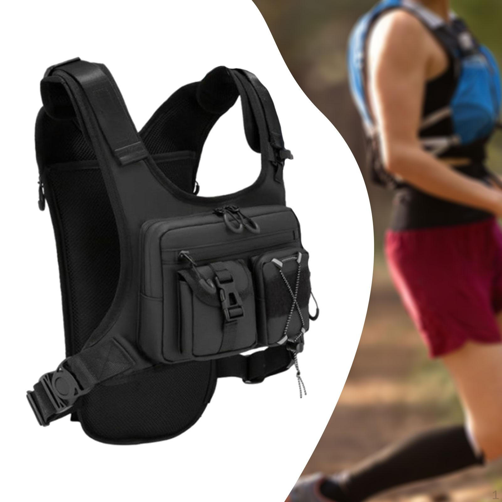 

Нагрудная сумка с лямками, сумка-жилет, быстросъемная, надежное хранение, держатель для телефона, велосипедный рюкзак,