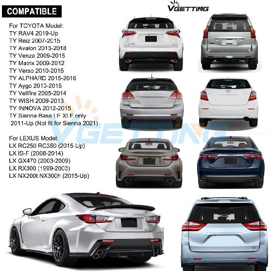 Rear Bumper Reflector Lights For Toyota RAV4 Sienna Venza Avalon Reiz Matrix RC250 RC350 IS-F GX470 RX300 LED Brake Light with Turn Signal