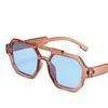 Vintage Square Sunglasses Fashion Women Men Double Bridges Eyewear Female  Chic Polygon Sun Glasses Leopard Shades Glasses
