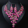 Exaggerated Rhinestone Necklace Earrings Set Women'S Dress Banquet Accessories