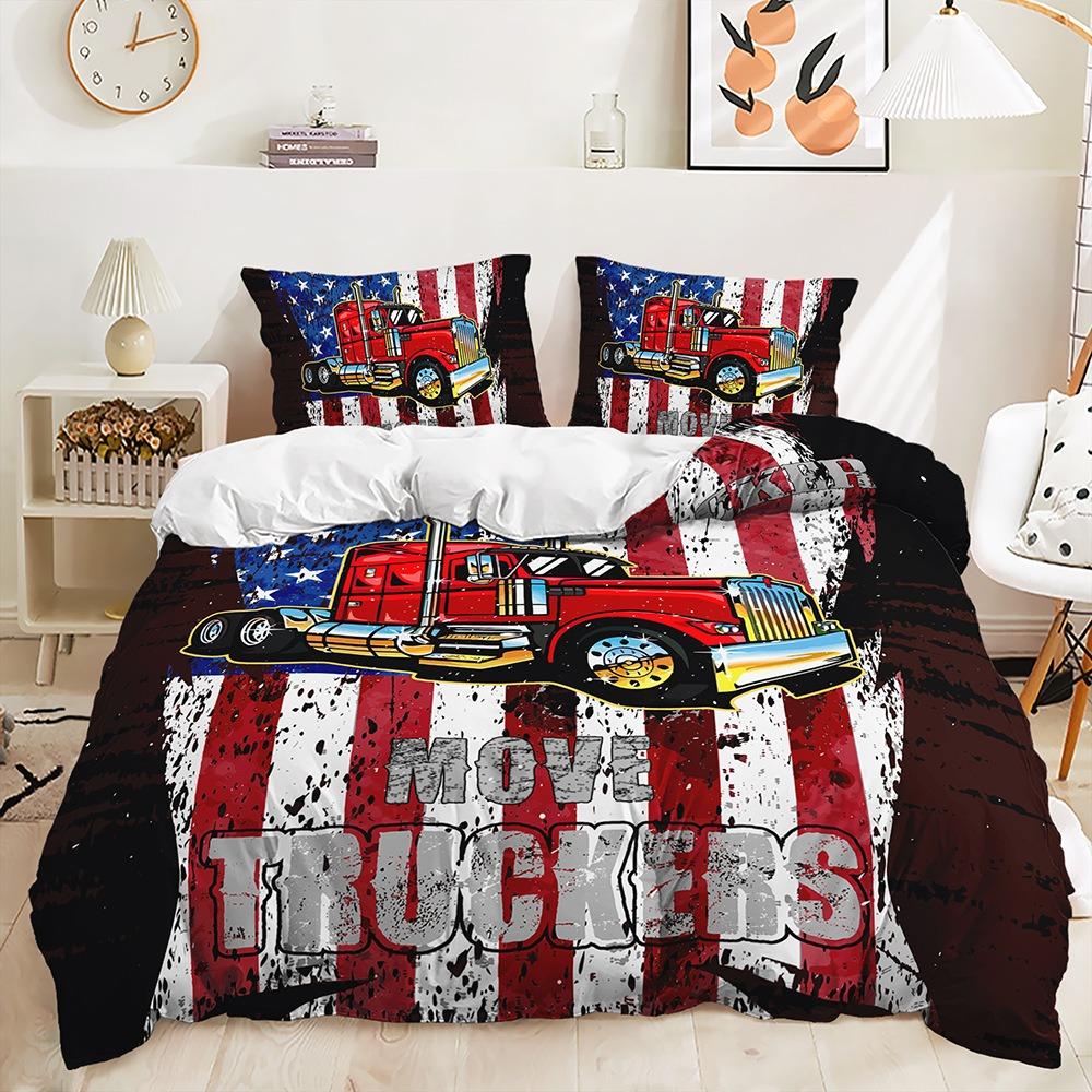 3D Printing Speed Racing Bedding Set King Queen Bed Down Duvet Cover Pillowcase 2/3pcs Men and Boys Teenagers Cover Gift