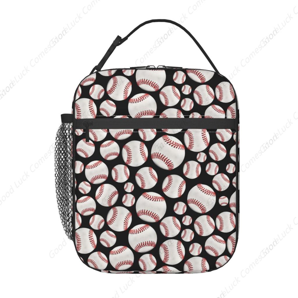 Baseball Ball Lunch Bag Insulated Reusable Lunch Box Thermal Cooler Tote For Men Women Work Travel Picnic Hiking