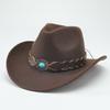 Autumn and winter European, American and western cowboy hats fashion woolen jazz hats men's and women's British fedora hats