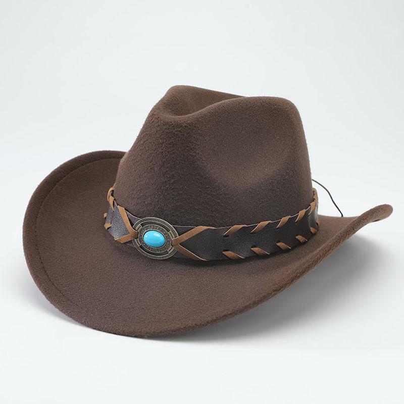 Autumn and winter European, American and western cowboy hats fashion woolen jazz hats men's and women's British fedora hats