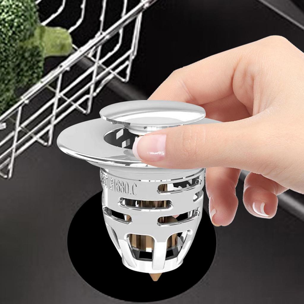 Bathroom Sink Stopper Sink Strainer Pop-Up Bathroom Sink Stopper Basin Sink Strainer Kitchen Drain Stoppers Filter Pop-Up
