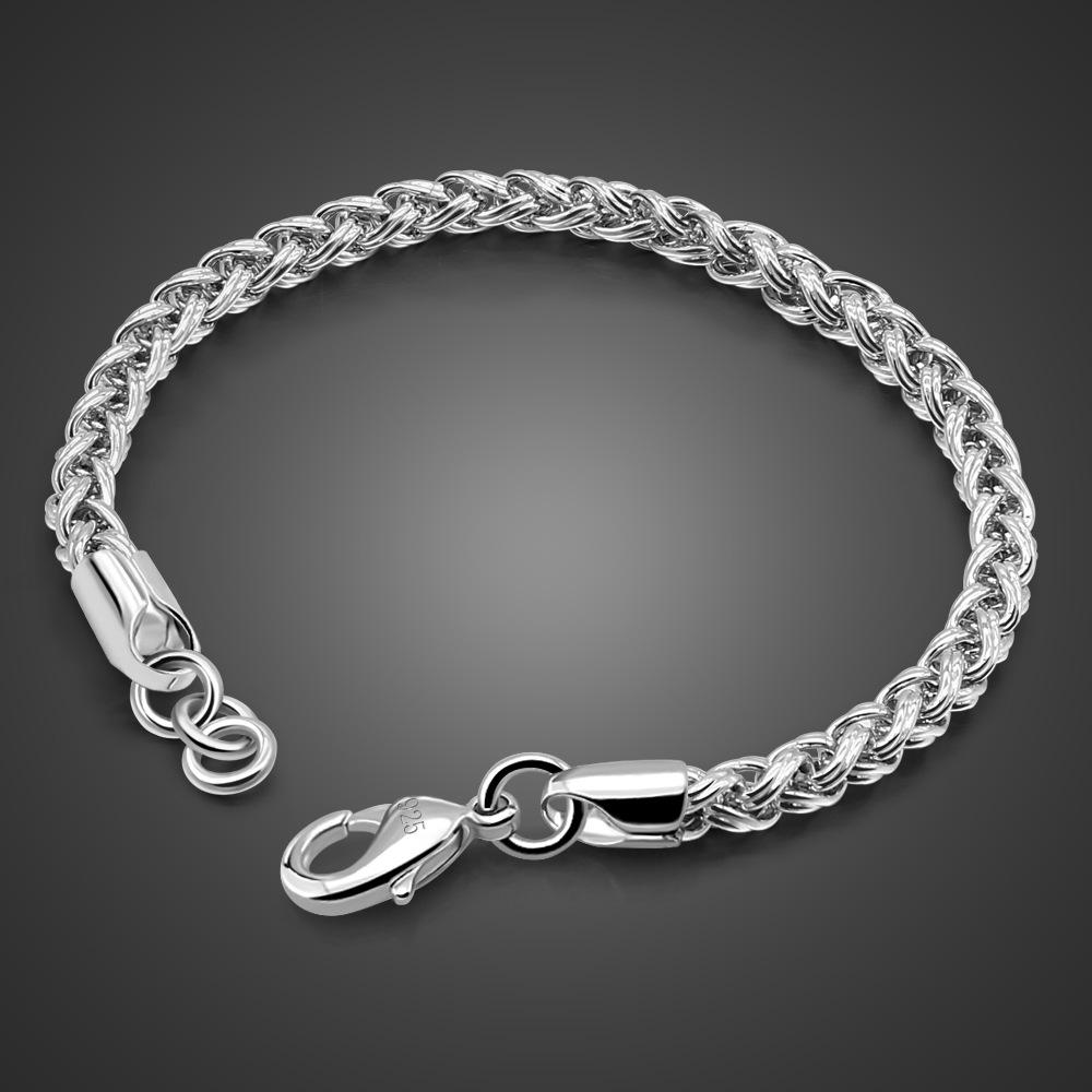 

Мужской популярный браслет Электрическое серебро Цепь Фонарь 5 мм 19 см Ювелирные изделия