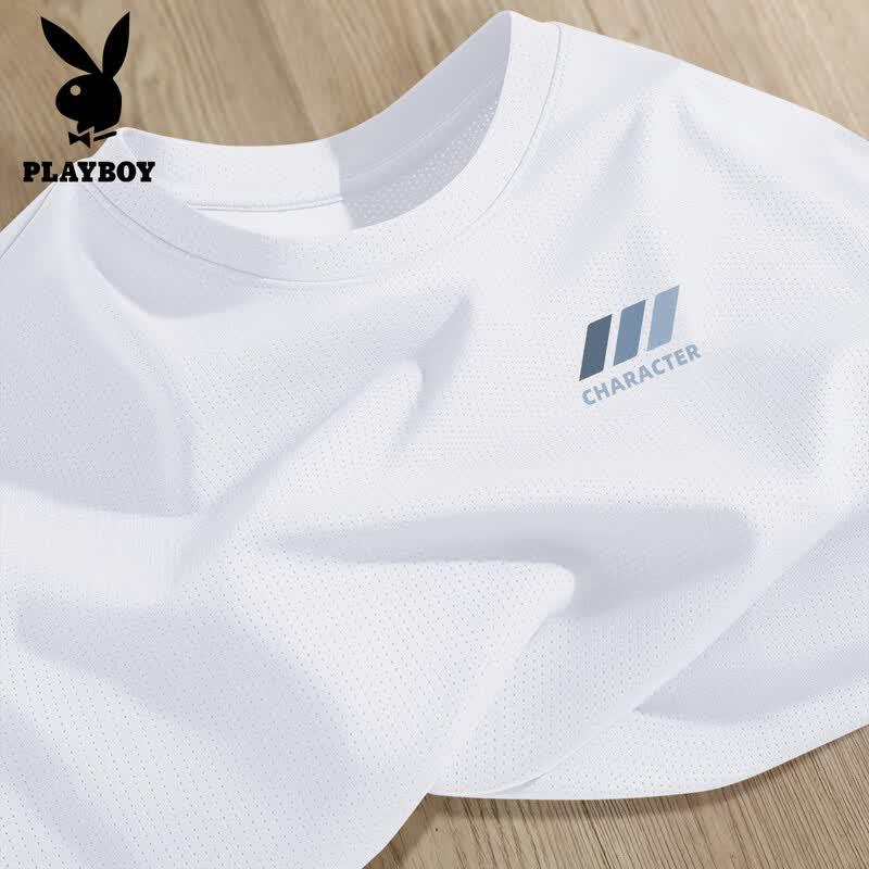 PLAYBOY Men s 2026 Summer Ice Silk Quick-Dry T-Shirt 3XL