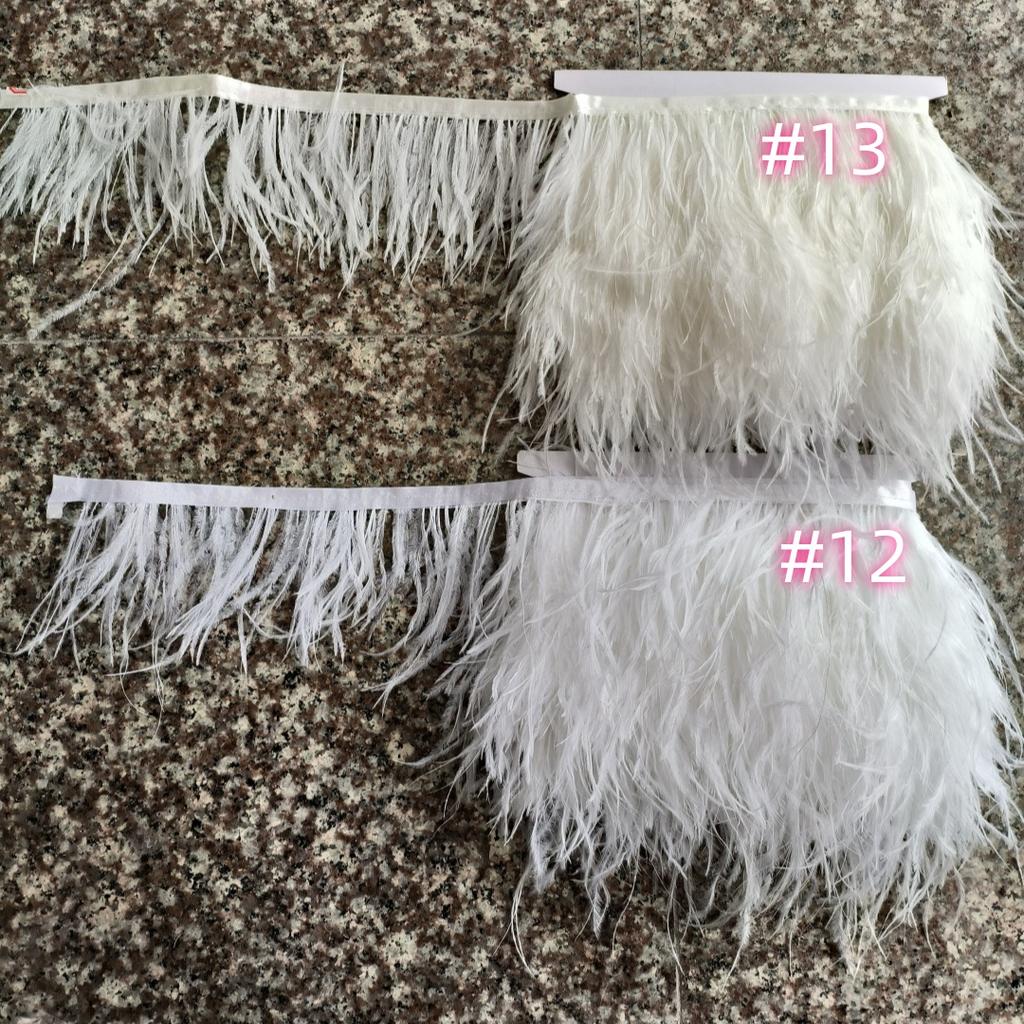 6-22Cm Black Ostrich Feathers Trim 1Meter Fluffy Feather Fringe For Crafts Wedding Party Decoration Ribbon Dress Clothing Sewing