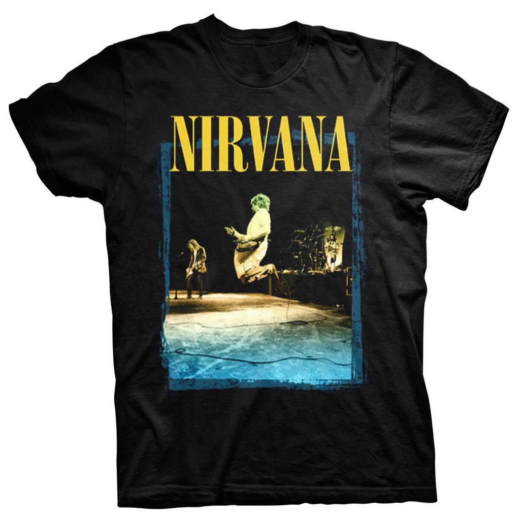 26 Nirvana Guitar Leap Kurt Cobain In Utero Rock Officiële T-shirt voor mannen Unisex T-Shirt