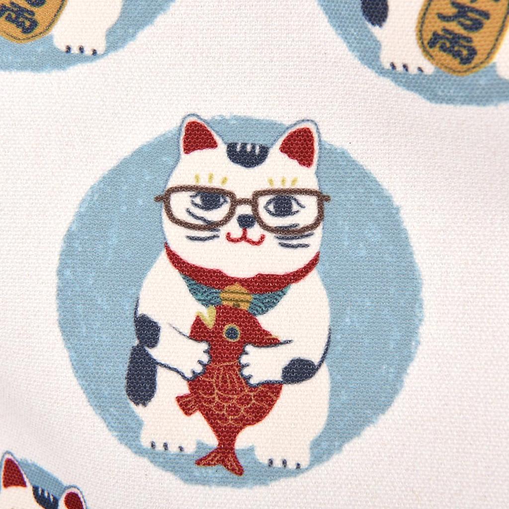 Japanskt Mönster Kanvasväska Katt som Vinkar Design OW [Kusuguru Japan] Väska,