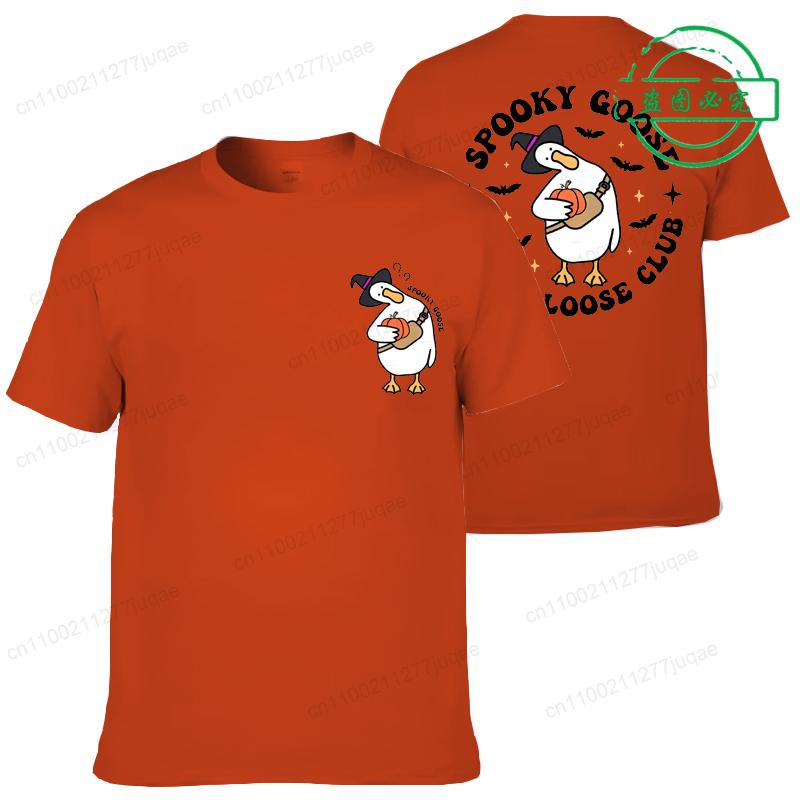 Läskiga Gås T-shirts för Män Kvinnor, Trendiga Mode Herr T-shirts Kläder, Halloween Gås Unisex Toppar T-shirts, Läskig Säsong Tröjor