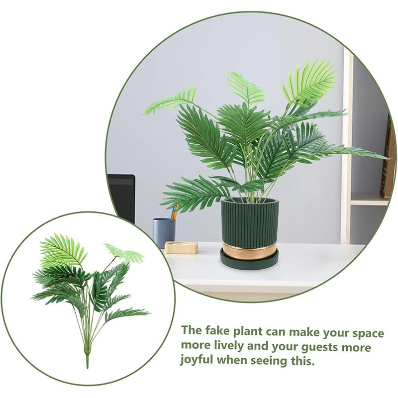 60CM Artificial Palm Tree Tropical Fake Plant Green Plastic Palm Leaf Branches Suitable for Home Garden Decor Photography Props